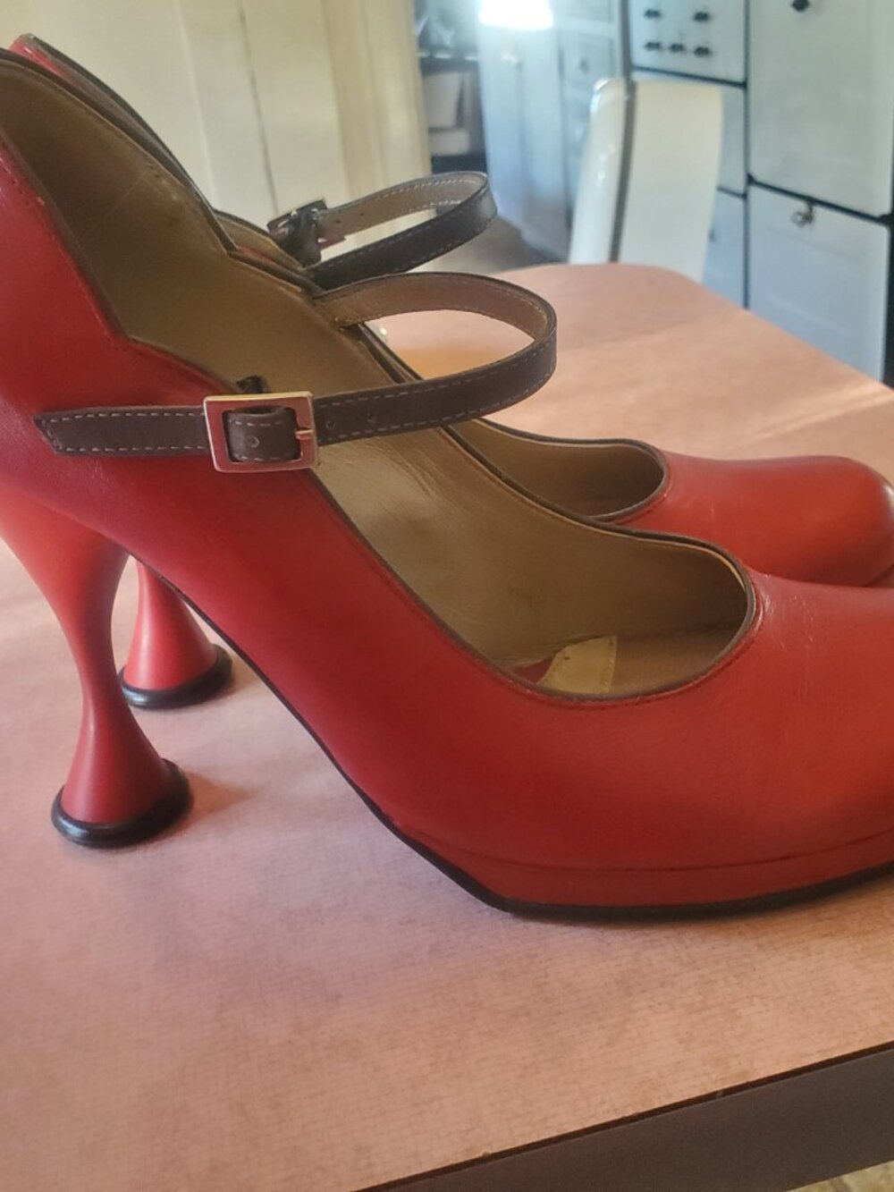 Fluevog Listen Ups Stacy Red Size 10.5 - Picture 3 of 5